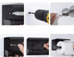 Toiletrolhouder - Wc Rol Houder Met Plankje - Inclusief Haakje - RVS - Waterbestendig - Zwart - Rheme 17 Toiletrolhouder - Wc Rol Houder Met Plankje - Inclusief Haakje - RVS - Waterbestendig - Zwart - Rheme -Merkloos Verkoop 1200x935 1