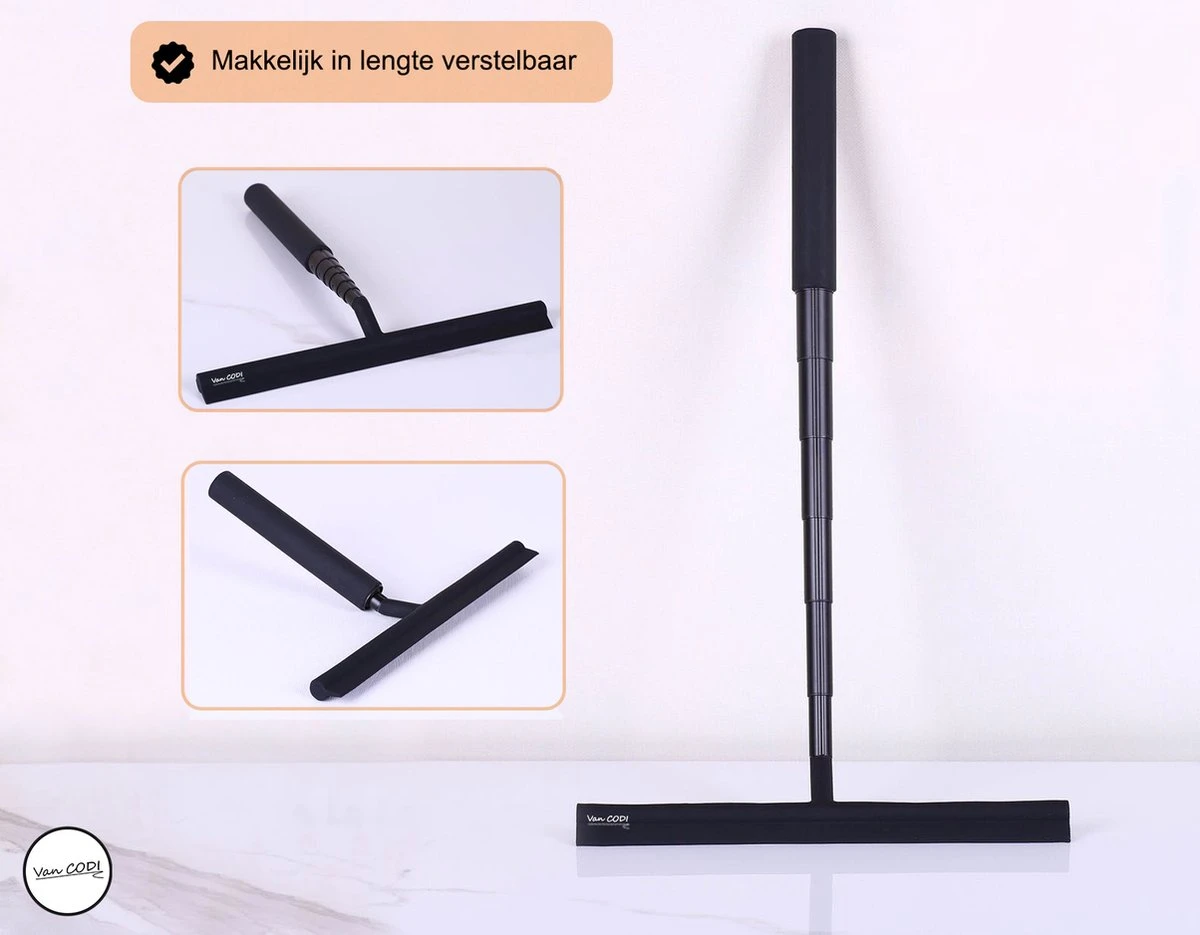 Van CODI® - 2 In 1 - Douchewisser - Vloertrekker - Multifunctioneel - Vloerwisser - Vloertrekker Met Steel - Verlengbaar - Met Ophangsysteem 5 Van CODI® - 2 In 1 - Douchewisser - Vloertrekker - Multifunctioneel - Vloerwisser - Vloertrekker Met Steel - Verlengbaar - Met Ophangsysteem - Afbeelding 5