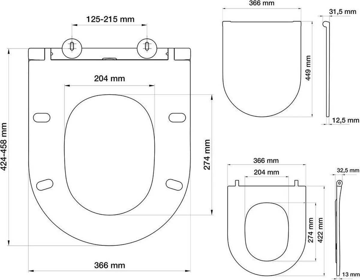 Tiger Elvas - Toiletbril - WC Bril - Duroplast - Wit 3 Tiger Elvas - Toiletbril - WC Bril - Duroplast - Wit - Afbeelding 3