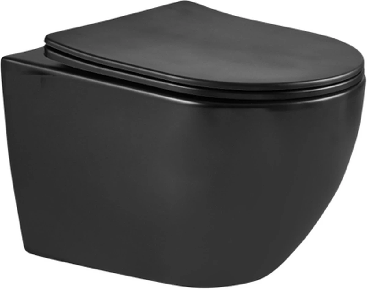 Delivo | Hangend Toilet | Mat Zwart | Softclose | Nano Coating & Rimless Functie 1 Delivo | Hangend Toilet | Mat Zwart | Softclose | Nano Coating & Rimless Functie