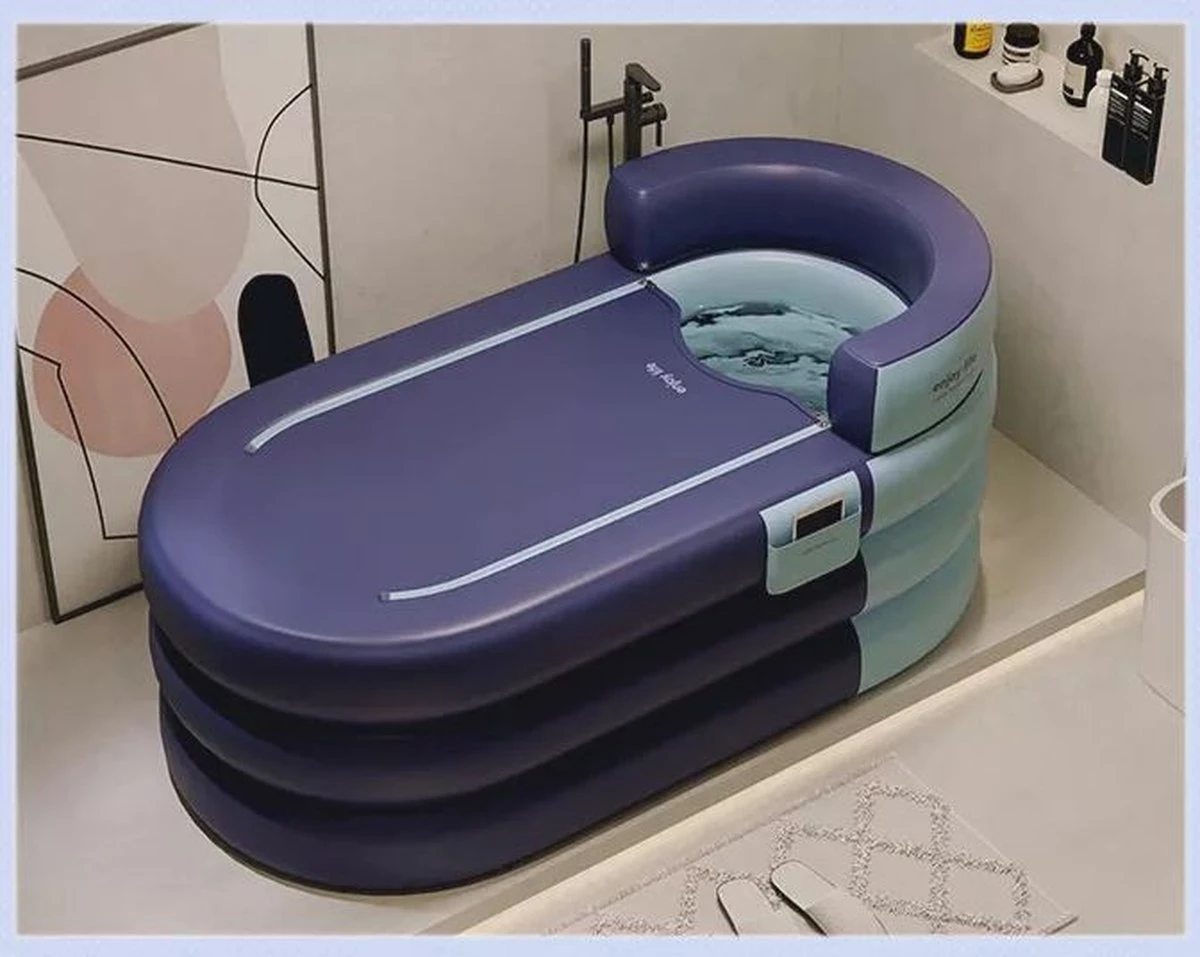 Opblaasbaar Bad - Blauw Ligbad - Zitbad Volwassenen - Ijsbad - Badkuip - Opblaasbad - Opvouwbaar Bad 2 Opblaasbaar Bad - Blauw Ligbad - Zitbad Volwassenen - Ijsbad - Badkuip - Opblaasbad - Opvouwbaar Bad - Afbeelding 2