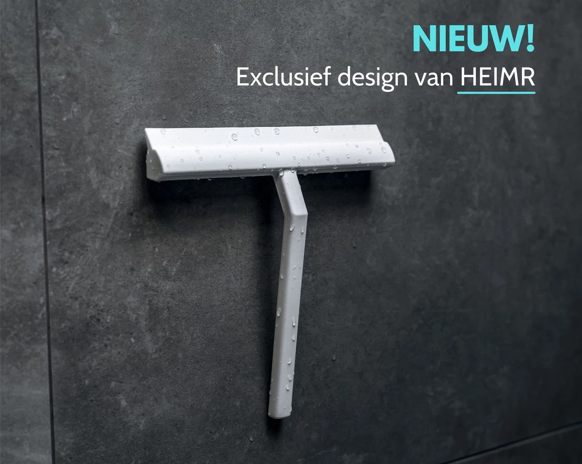 Douchewisser Wit Met Magneetstrip - Badkamer Accessoires - Raamwisser - Trekker Douche - Silicone - 21cm X 20cm 4 Douchewisser Wit Met Magneetstrip - Badkamer Accessoires - Raamwisser - Trekker Douche - Silicone - 21cm X 20cm - Afbeelding 4