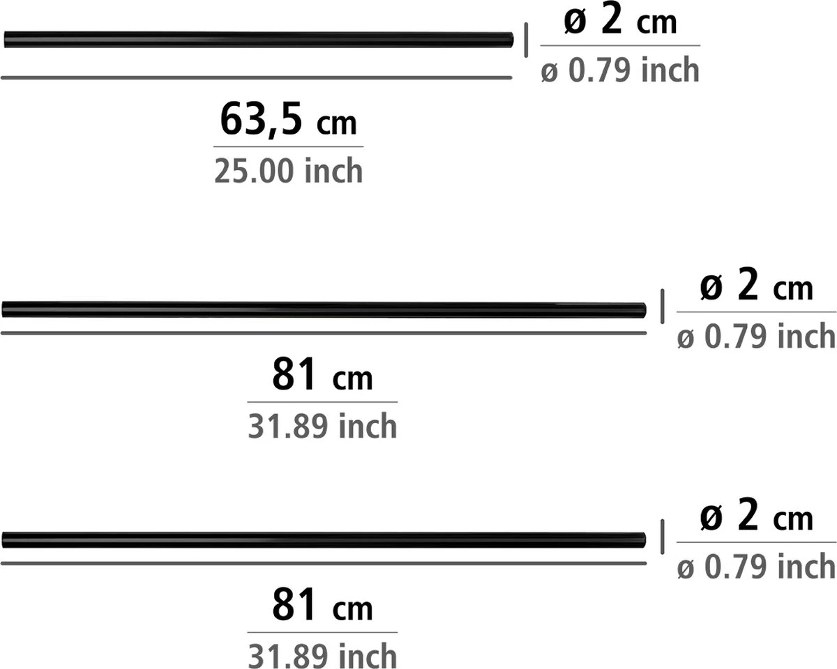 WENKO Douchegordijnstang Hoek Universeel Aluminium Zwart - Douchestang 5 WENKO Douchegordijnstang Hoek Universeel Aluminium Zwart - Douchestang - Afbeelding 5