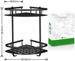 Zelfklevend Doucherek 2 Laags +Douche Bal - RVS - Mat Zwart 14 Zelfklevend Doucherek 2 Laags +Douche Bal - RVS - Mat Zwart -Merkloos Verkoop 1200x983