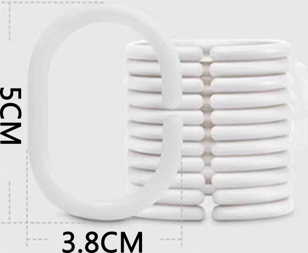 Su.B.dgn Douchegordijn 120x180 Anti Schimmel Polyester Badkamer Douchegordijn Wasbaar Met 12 Ringenl | Grijs Vierkant 6 Su.B.dgn Douchegordijn 120x180 Anti Schimmel Polyester Badkamer Douchegordijn Wasbaar Met 12 Ringenl | Grijs Vierkant - Afbeelding 6