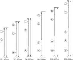 Telescopisch Doucherek Uit Chroom, Verstelbaar 155 - 320 Cm Met Extra Handdoekrek -Merkloos Verkoop 1200x987 1