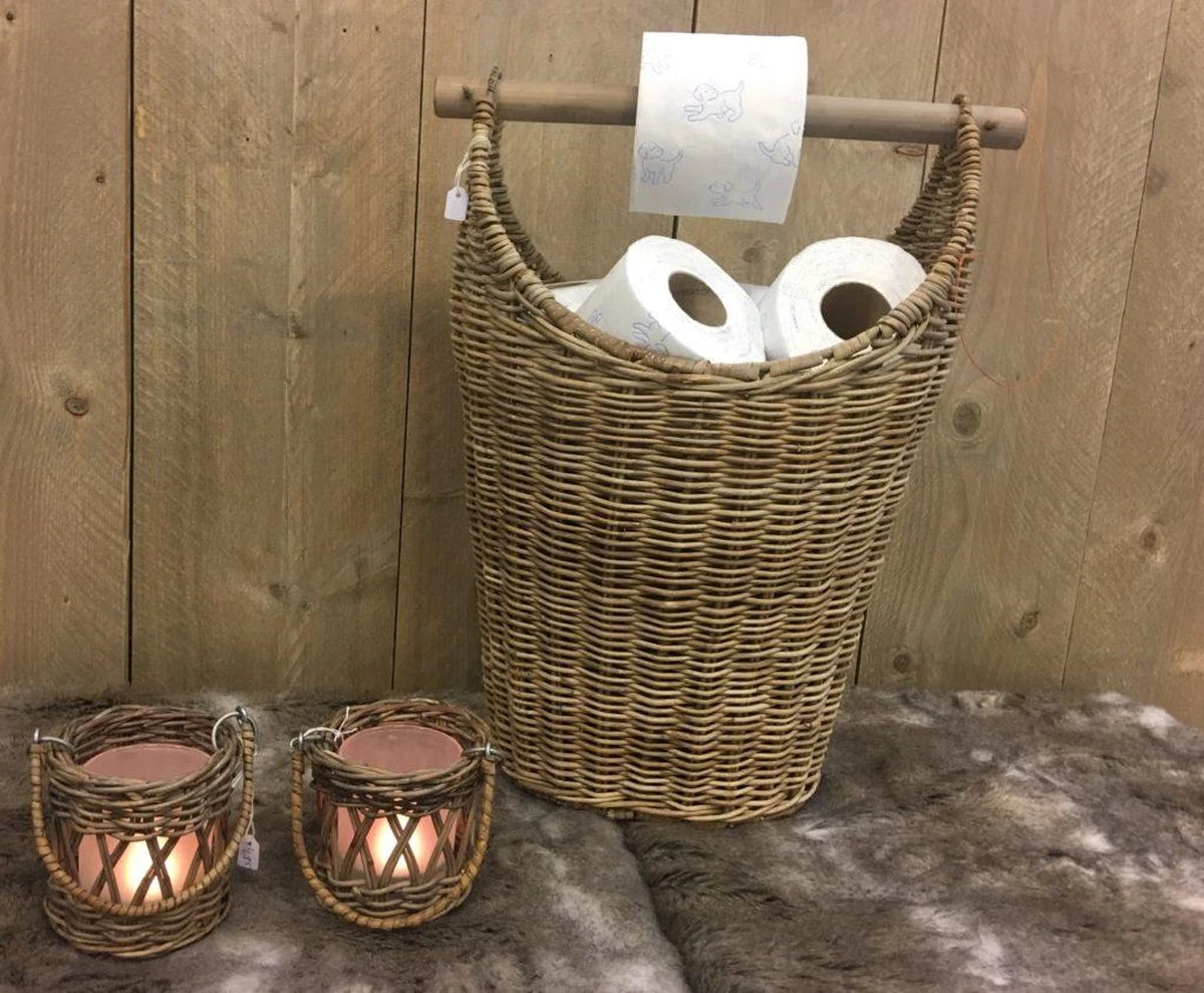 Toilet Rolhouder - Toilet Basket - Riet - Reserverolhouder - Opbergmand - Toiletrolhouder - Rattan - Wc - Rolhouder - Rollenmand 3 Toilet Rolhouder - Toilet Basket - Riet - Reserverolhouder - Opbergmand - Toiletrolhouder - Rattan - Wc - Rolhouder - Rollenmand - Afbeelding 3