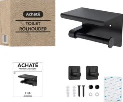 Toiletrolhouder Met Plankje - Zelfklevend Of Boren - WC Rolhouder - Incl. Handdoekhaakjes - Zwart 15 Toiletrolhouder Met Plankje - Zelfklevend Of Boren - WC Rolhouder - Incl. Handdoekhaakjes - Zwart -Merkloos Verkoop 1200x994