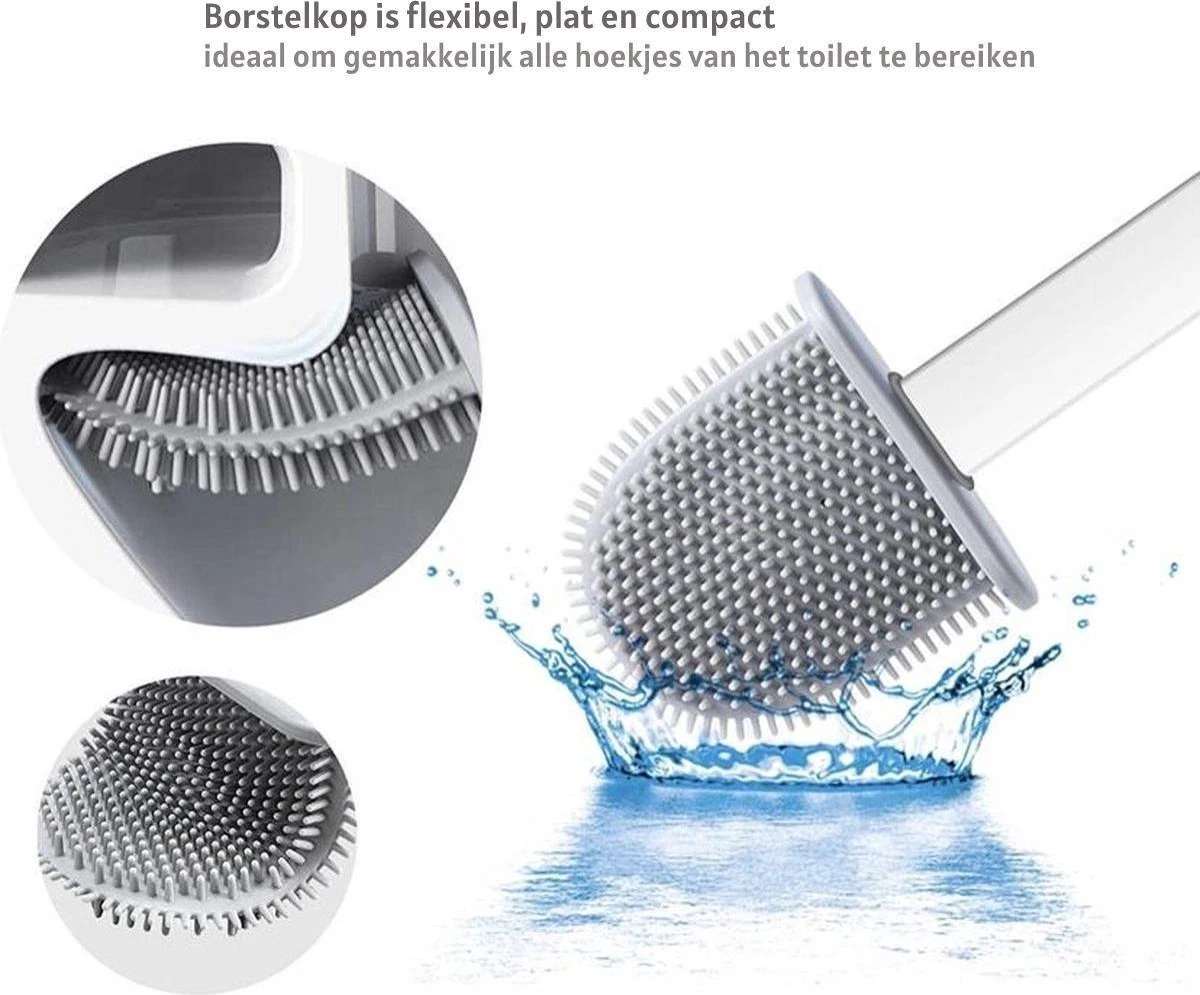 WC Borstel – Siliconen – Zwart – WC Borstel Met Houder – Vrijstaand – Hangend – WC Borstel En Houder – WC Borstel Zwart 9 WC Borstel – Siliconen – Zwart – WC Borstel Met Houder – Vrijstaand – Hangend – WC Borstel En Houder – WC Borstel Zwart - Afbeelding 9
