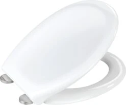WENKO WC Bril IOS - Wit Thermoplast - Easy-Close Sluiting - Fix-Clip Bevestiging In RVS - Toiletbril - Toiletzitting