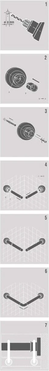 Sealskin Seallux Douchegordijnstangset - Wit 6 Sealskin Seallux Douchegordijnstangset - Wit - Afbeelding 6