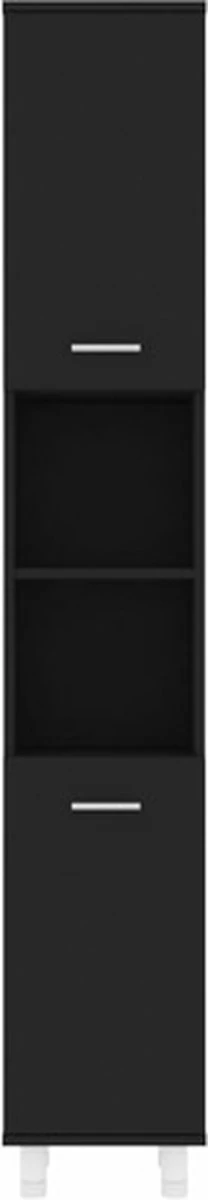 VidaXL Badkamerkast 30x30x179 Cm Spaanplaat Zwart 11 VidaXL Badkamerkast 30x30x179 Cm Spaanplaat Zwart - Afbeelding 11