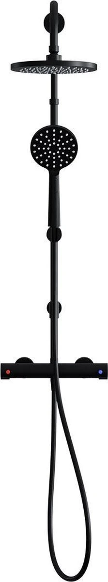 4bathroomz® Zwarte Regendouche Met Thermostatische Kraan - 20cm Hoofddouche 6 4bathroomz® Zwarte Regendouche Met Thermostatische Kraan - 20cm Hoofddouche - Afbeelding 6