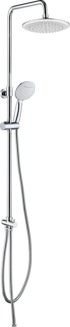 Tiger Luvia Doucheset - Regendouche Ø 20 Cm - Handdouche Ø 12 Cm - 2 Standen - Chroom