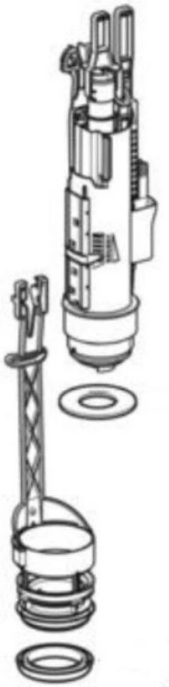Geberit - Spoel/bodemventiel Met Houder Tbv UP320/UP100/Delta -Merkloos Verkoop 296x1200