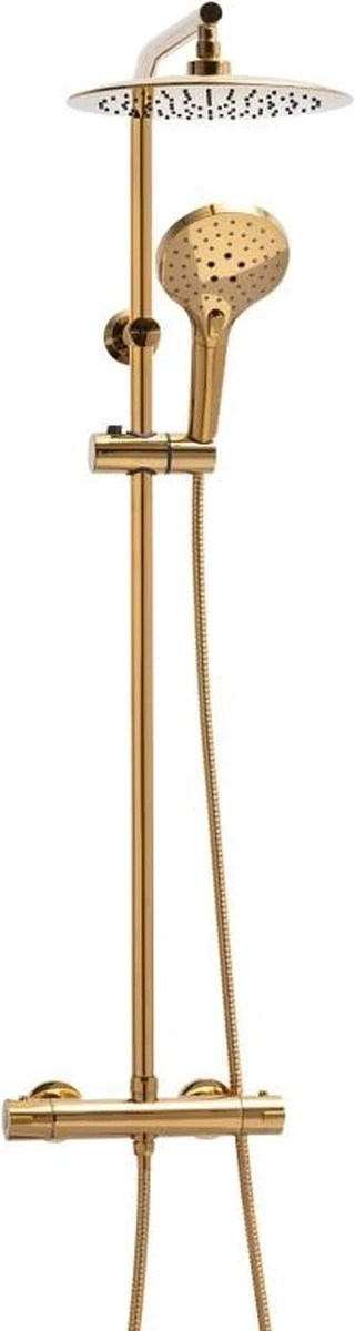 Regendoucheset - Met Thermostaatkraan - 25 Cm - Goud 3 Regendoucheset - Met Thermostaatkraan - 25 Cm - Goud - Afbeelding 3