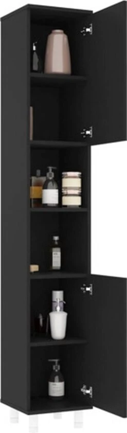 VidaXL Badkamerkast 30x30x179 Cm Spaanplaat Zwart 25 VidaXL Badkamerkast 30x30x179 Cm Spaanplaat Zwart -Merkloos Verkoop 352x1200 1