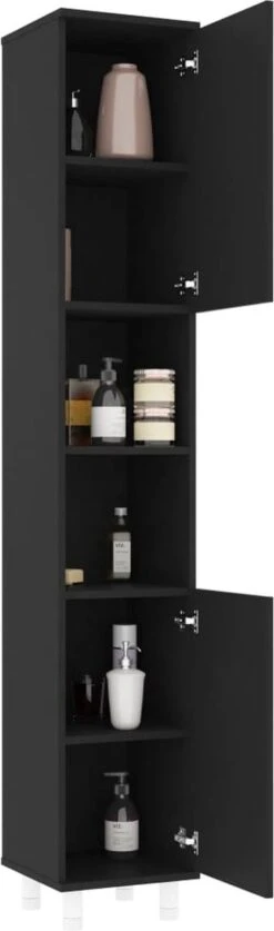 VidaXL Badkamerkast 30x30x179 Cm Spaanplaat Zwart 19 VidaXL Badkamerkast 30x30x179 Cm Spaanplaat Zwart -Merkloos Verkoop 354x1200 1