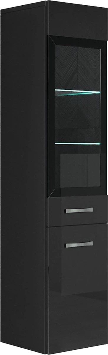 Badplaats Badkamerkast Rio 30 X 30 X 131 Cm - Zwart Hoogglans - Hangende Kolomkast Met 2 Deuren 1 Badplaats Badkamerkast Rio 30 X 30 X 131 Cm - Zwart Hoogglans - Hangende Kolomkast Met 2 Deuren