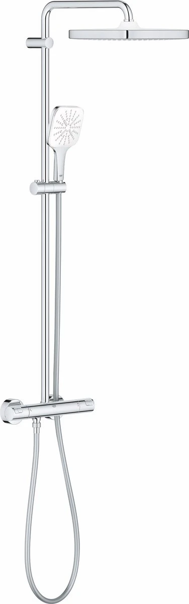 GROHE QuickFix Vitalio Start 250 Regendouche - □ 25 Cm - Vierkant - Met Thermostaatkraan - Chroom - EcoJoy Handdouche 1 GROHE QuickFix Vitalio Start 250 Regendouche - □ 25 Cm - Vierkant - Met Thermostaatkraan - Chroom - EcoJoy Handdouche