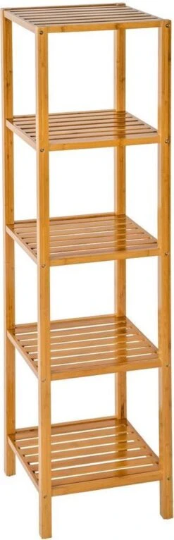 Tectake - Houten Badkamerrek 5 Etages Van Bamboe 401646