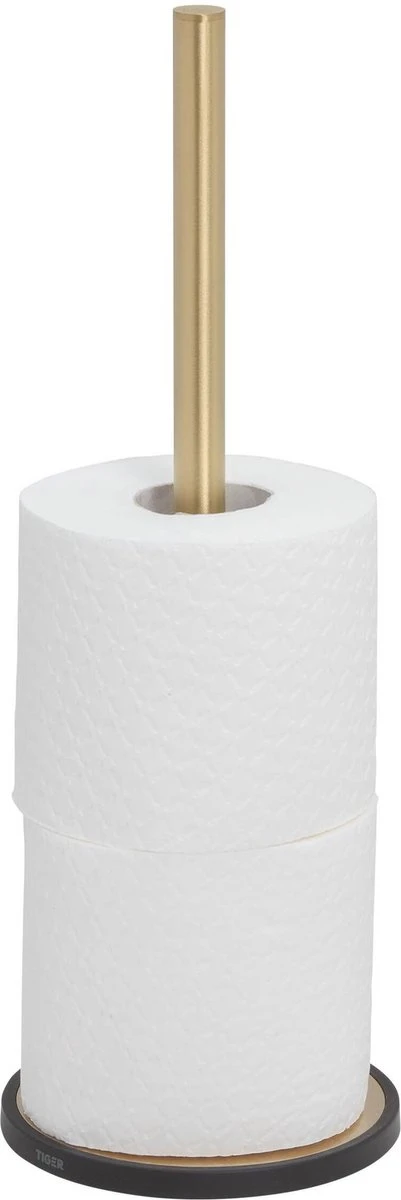 Tiger Tune - Reserverolhouder Vrijstaand - Messing Geborsteld / Zwart 7 Tiger Tune - Reserverolhouder Vrijstaand - Messing Geborsteld / Zwart - Afbeelding 7