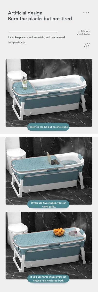 Opvouwbare Ligbad Voor Volwassenen - Blauw - Hard Plastic - Opvouwbaar Bad - 138cm - 200L 2 Opvouwbare Ligbad Voor Volwassenen - Blauw - Hard Plastic - Opvouwbaar Bad - 138cm - 200L - Afbeelding 2