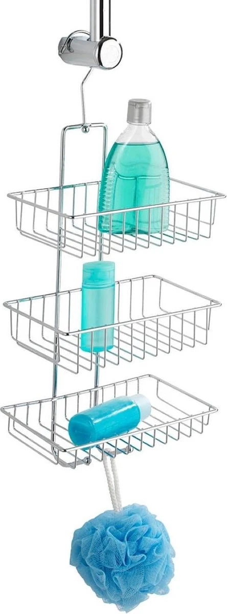 WENKO Doucherek Nivala 3-laags Chroom - Doucherek Zonder Boren - Doucherek Hangend 8 WENKO Doucherek Nivala 3-laags Chroom - Doucherek Zonder Boren - Doucherek Hangend - Afbeelding 8