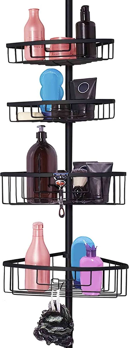 Goliving Doucherek - Doucherek Zonder Boren - Telescopisch Doucherek - Voor Plafonds Tot 2.9m Hoog - Zwart 1 Goliving Doucherek - Doucherek Zonder Boren - Telescopisch Doucherek - Voor Plafonds Tot 2.9m Hoog - Zwart