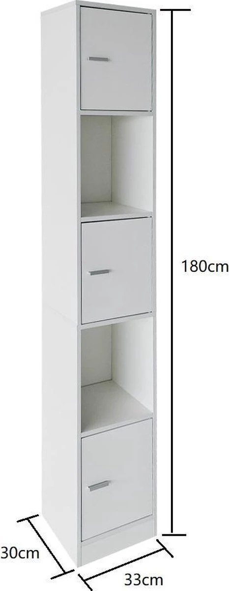 Kolomkast Badkamer - Opbergkast Badkamer Slaapkamer Of Hal - 180 Cm Hoog 5 Kolomkast Badkamer - Opbergkast Badkamer Slaapkamer Of Hal - 180 Cm Hoog - Afbeelding 5