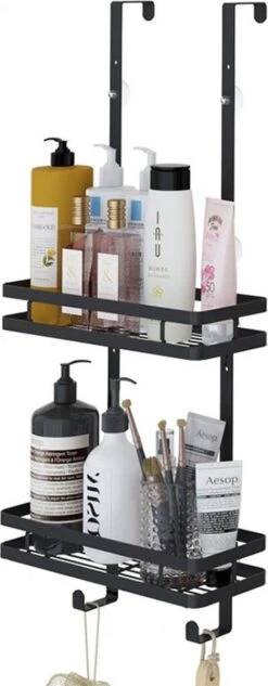 Souiri Doucherek - Stainless Doucherek - Zonder Boren - Doucherek Zwart - Doucherek Hangend - Badkamer Accessoires - RVS - 2 Laags 22 Souiri Doucherek - Stainless Doucherek - Zonder Boren - Doucherek Zwart - Doucherek Hangend - Badkamer Accessoires - RVS - 2 Laags -Merkloos Verkoop 468x1200