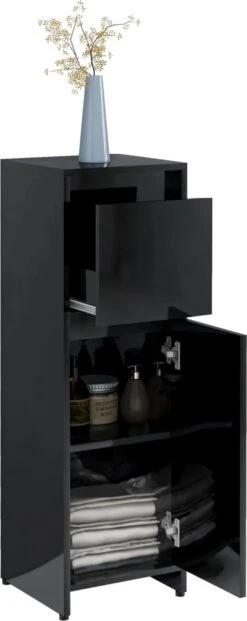 Furniture Limited - 4-delige Badkamermeubelset Bewerkt Hout Hoogglans Zwart 13 Furniture Limited - 4-delige Badkamermeubelset Bewerkt Hout Hoogglans Zwart -Merkloos Verkoop 477x1200