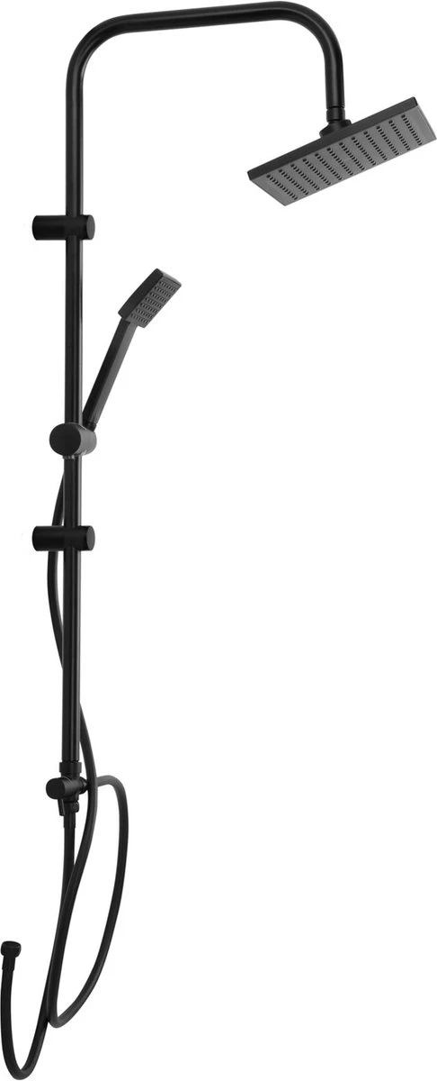 Relaxwonen - Regendouche Set Zwart Met Handdouche - Extra Stevig 1 Relaxwonen - Regendouche Set Zwart Met Handdouche - Extra Stevig