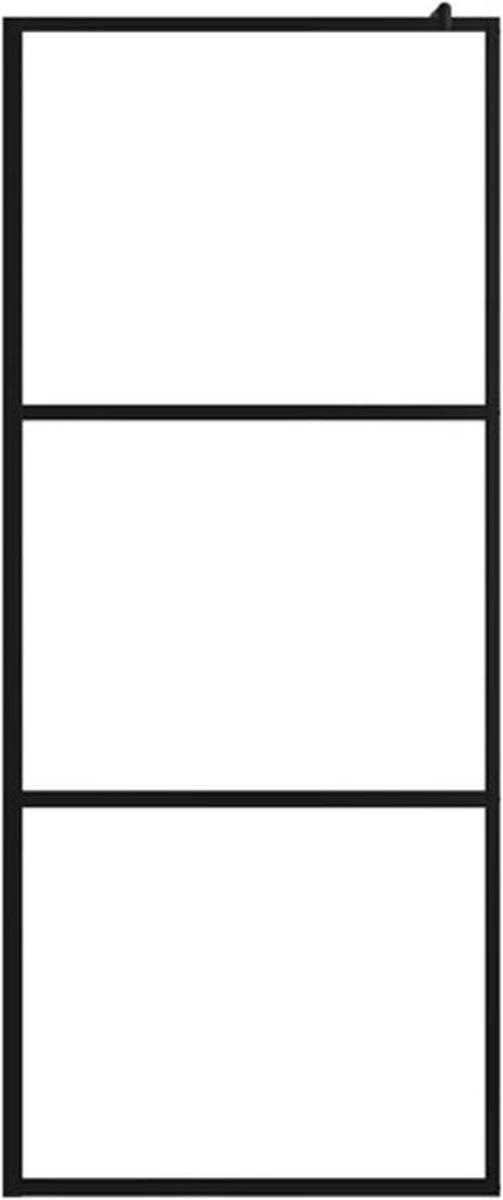VidaXL Inloopdouchewand Transparant 90x195 Cm ESG-glas Zwart 6 VidaXL Inloopdouchewand Transparant 90x195 Cm ESG-glas Zwart - Afbeelding 6