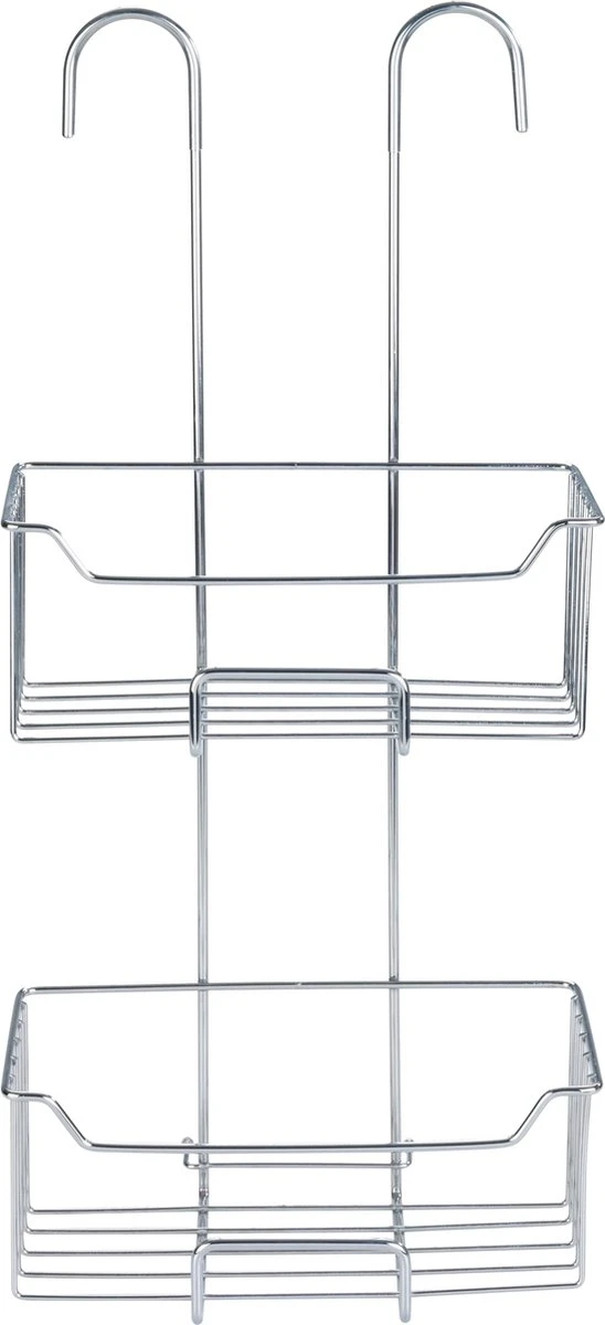 WENKO Doucherek Milo 2-laags 25x55cm RVS Glanzend - Doucherek Zonder Boren - Doucherek Hangend 1 WENKO Doucherek Milo 2-laags 25x55cm RVS Glanzend - Doucherek Zonder Boren - Doucherek Hangend