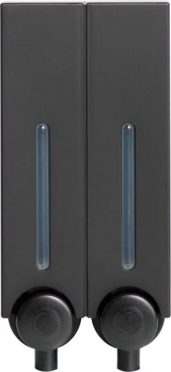 Aquathof, Zeepdispenser, Mat Zwart, 2 Kamer, 2 Reservoirs, 2x250ml - Hangend - Wandmontage -Merkloos Verkoop 551x1200