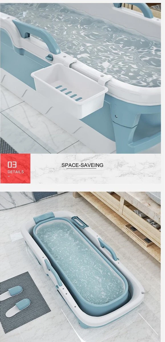 Foresta Opvouwbaar Bad Voor Volwassenen - 150cm - Bath Bucket - Blauw 5 Foresta Opvouwbaar Bad Voor Volwassenen - 150cm - Bath Bucket - Blauw - Afbeelding 5