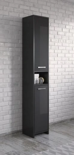 Badplaats Badkamerkast Nemo 32 Cm X 29 Cm X 167 Cm - Zwart Hoogglans - Staande Kolomkast Met Twee Deuren 9 Badplaats Badkamerkast Nemo 32 Cm X 29 Cm X 167 Cm - Zwart Hoogglans - Staande Kolomkast Met Twee Deuren -Merkloos Verkoop 579x1200 3