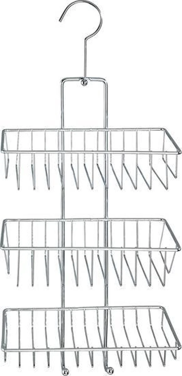 WENKO Doucherek Nivala 3-laags Chroom - Doucherek Zonder Boren - Doucherek Hangend 2 WENKO Doucherek Nivala 3-laags Chroom - Doucherek Zonder Boren - Doucherek Hangend - Afbeelding 2