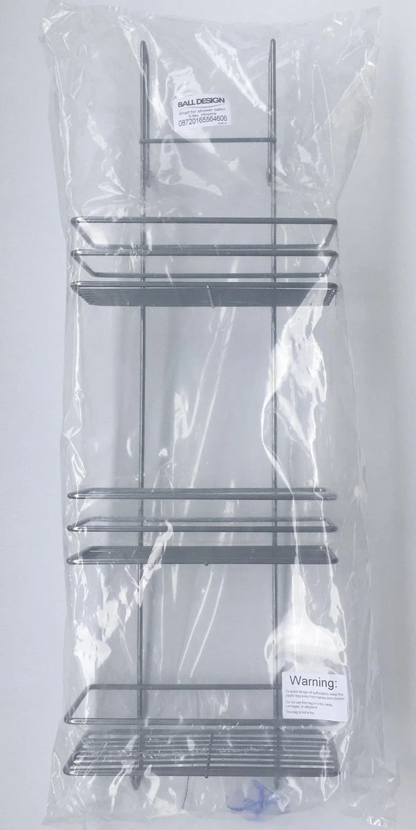 Ball Design Chroom Doucherek-3 Laags-hangend-Doucherek Zonder Boren 7 Ball Design Chroom Doucherek-3 Laags-hangend-Doucherek Zonder Boren - Afbeelding 7