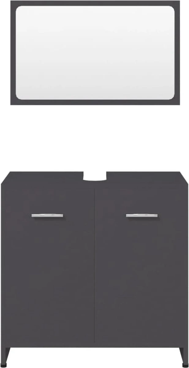 Decoways - Badkamermeubelset Spaanplaat Grijs 8 Decoways - Badkamermeubelset Spaanplaat Grijs - Afbeelding 8