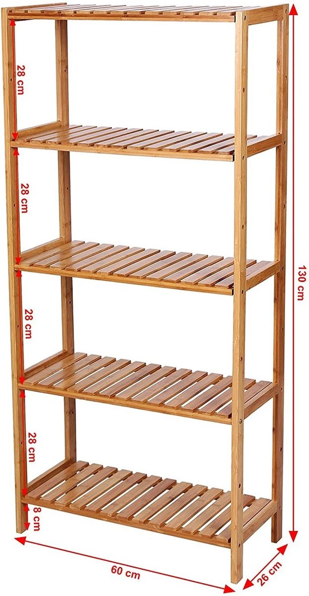 Songmics Badkamer Rek Met 9 Niveaus – Opbergrek Met Verstelbare Planken – Badkamerkast - Bamboe 3 Songmics Badkamer Rek Met 9 Niveaus – Opbergrek Met Verstelbare Planken – Badkamerkast - Bamboe - Afbeelding 3