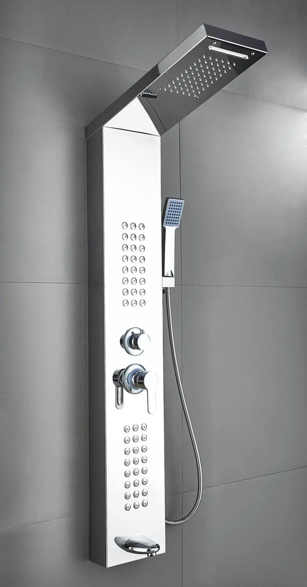 Badplaats Douchepaneel Toulon - RVS - Regendouche Met Mengkraan En Douchekop 2 Badplaats Douchepaneel Toulon - RVS - Regendouche Met Mengkraan En Douchekop - Afbeelding 2