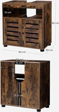 Soof&Tess Badkamerkast - Wastafelmeubel - Wastafel Onderkast - 60 X 30 X 63 - Bruin -Merkloos Verkoop 628x1200 3