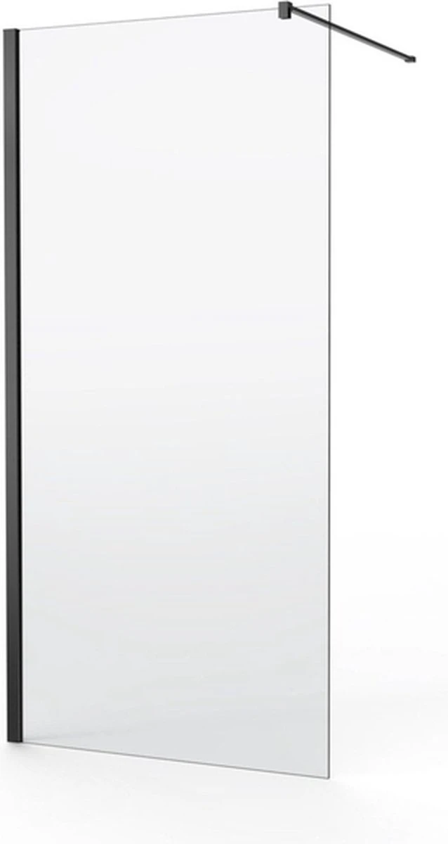 Saniclass Bellini Inloopdouche - Douchewand - 30x200cm - 8mm Veiligheidsglas - Anti Kalk - Mat Zwart 1 Saniclass Bellini Inloopdouche - Douchewand - 30x200cm - 8mm Veiligheidsglas - Anti Kalk - Mat Zwart