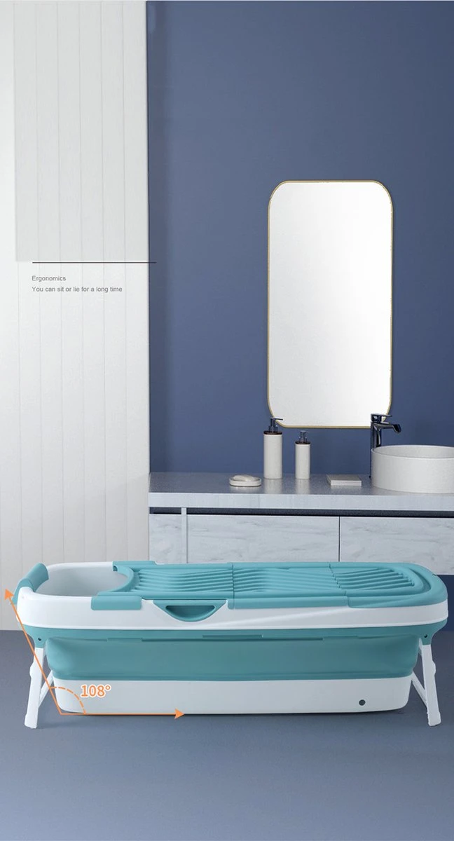 Livista® - Opvouwbaar XXL Bad - Blauw - Zitbad - Inklapbaar - Bath Bucket - 158 CM LANG - XXL - Incl. Onderwater LED Lichten En Rugkussen 2 Livista® - Opvouwbaar XXL Bad - Blauw - Zitbad - Inklapbaar - Bath Bucket - 158 CM LANG - XXL - Incl. Onderwater LED Lichten En Rugkussen - Afbeelding 2