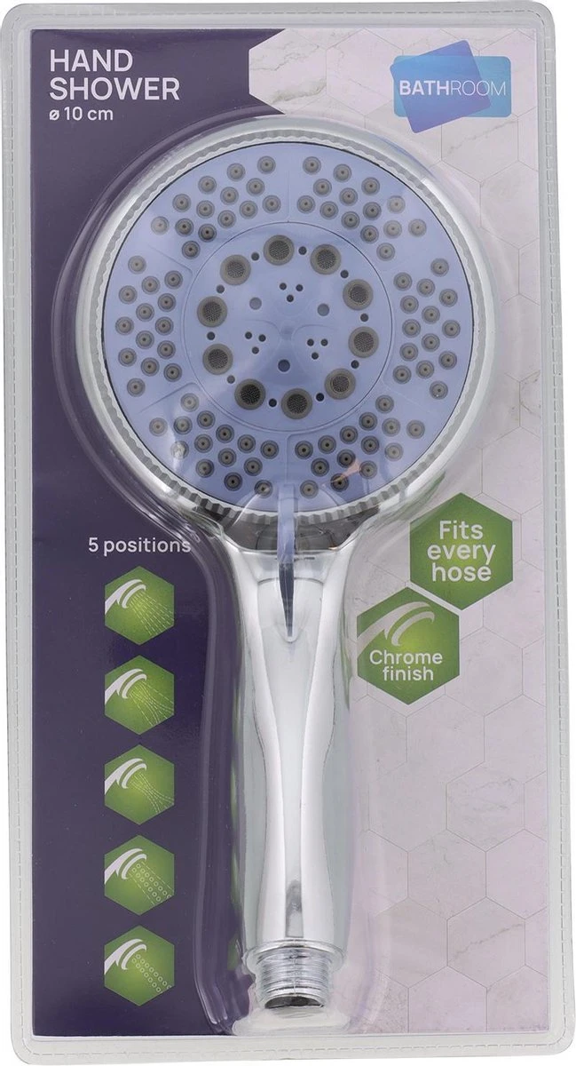 Merkloos Doucheset Met Brede Douchekop - Incl. Slang - 5 Sproeistanden 1 Merkloos Doucheset Met Brede Douchekop - Incl. Slang - 5 Sproeistanden