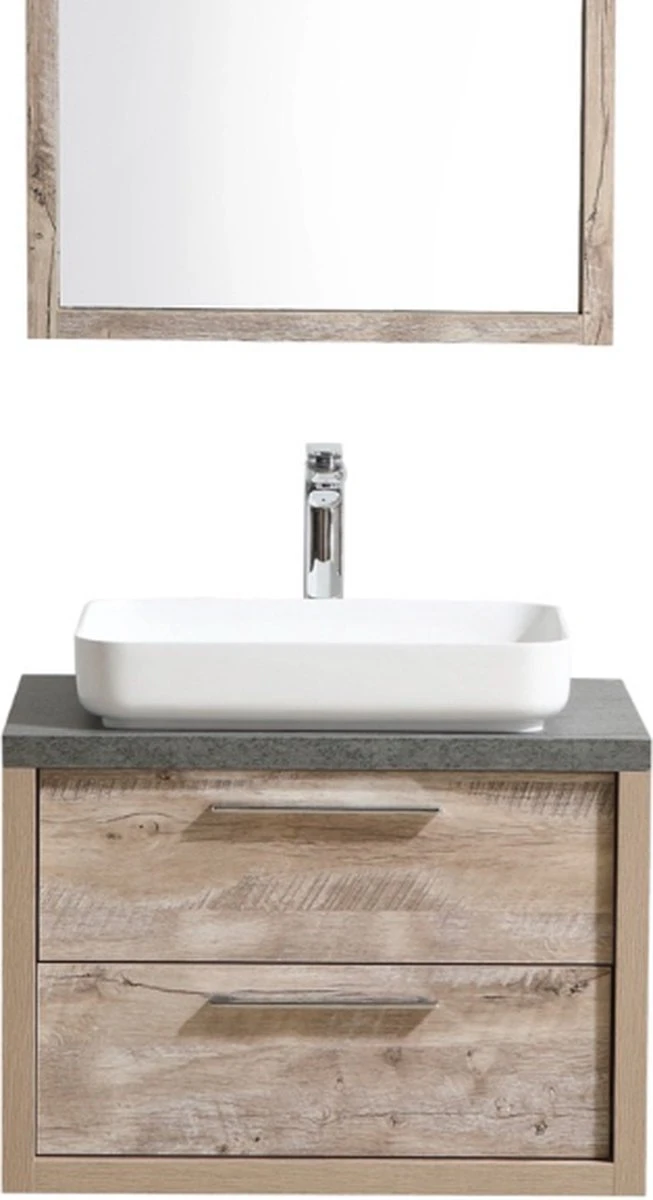 Badplaats Badkamermeubel Set Indiana 70 Cm - Hout Look - Badmeubel Met Spiegel 10 Badplaats Badkamermeubel Set Indiana 70 Cm - Hout Look - Badmeubel Met Spiegel - Afbeelding 10