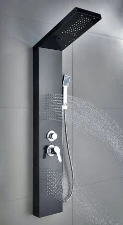 Badplaats Douchepaneel Aras - Zwart - Regendouche Met Mengkraan En Douchekop 9 Badplaats Douchepaneel Aras - Zwart - Regendouche Met Mengkraan En Douchekop -Merkloos Verkoop 656x1200 2