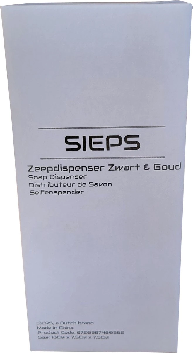 SIEPS Zeepdispenser - Zeeppompje Zwart & Goud - Vrijstaand 400 ML Zeephouder - Keramiek 5 SIEPS Zeepdispenser - Zeeppompje Zwart & Goud - Vrijstaand 400 ML Zeephouder - Keramiek - Afbeelding 5
